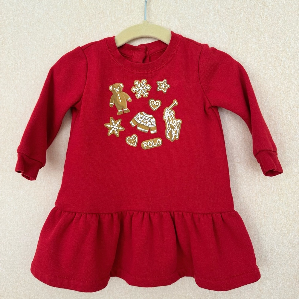 Ralph Lauren Polo Christmas Red Sweater Dress 6-9mo